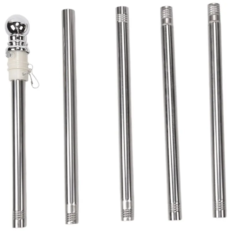 Wholesale 6X Flagpole, Stainless Steel Flagpole, Suitable For House Courtyard Garden, Anti-Rust Flag Holder (Silver Pole Only)