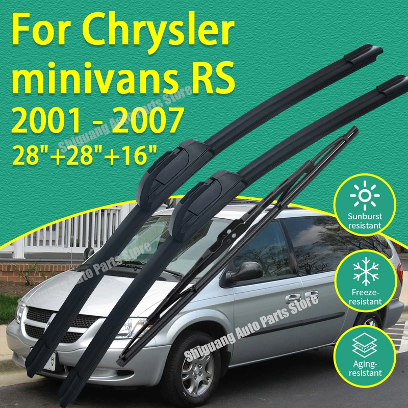 

Front Rear Silicone Coating Wipers for Chrysler minivans RS 2001 - 2007 Car Wiper Windshield Windscreen Blades Accessories 2006