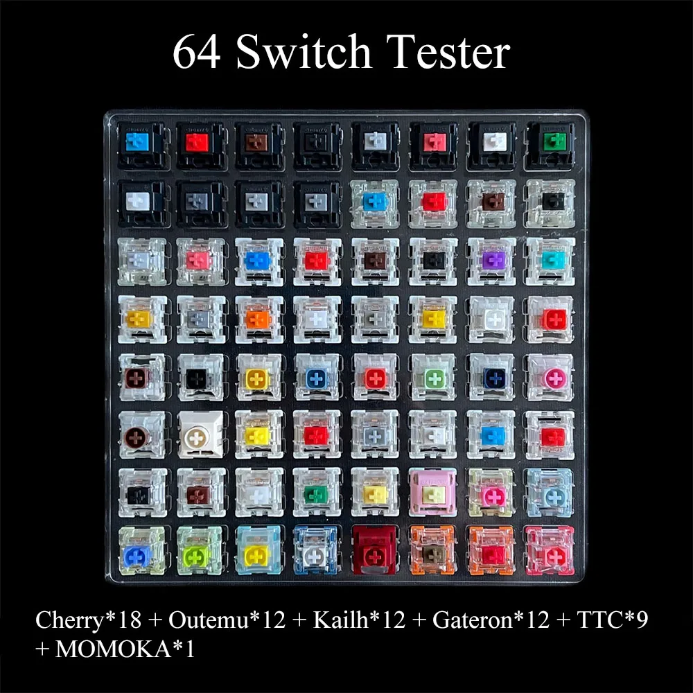 Mechanical Keyboard Swicth Tester Cherry Kailh TTC Gateron Outemu Box Axis Black Red Blue Shaft Tester with Transparent Keycaps