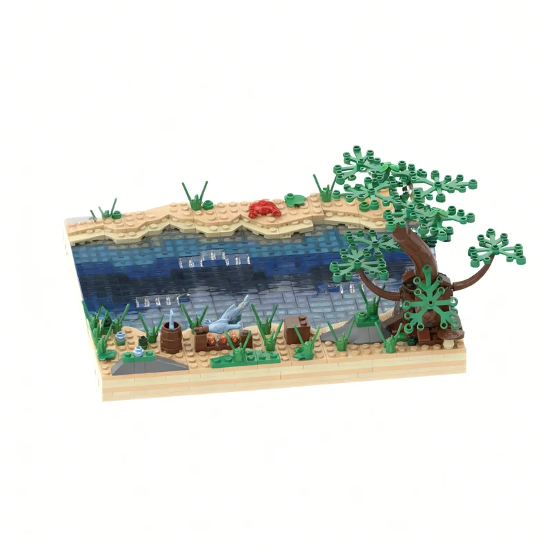 1285pcs MOC Icons Fisher River Model Toys Building Blocks Construction Christmas Gift Creative Birthday Education Kids Idea