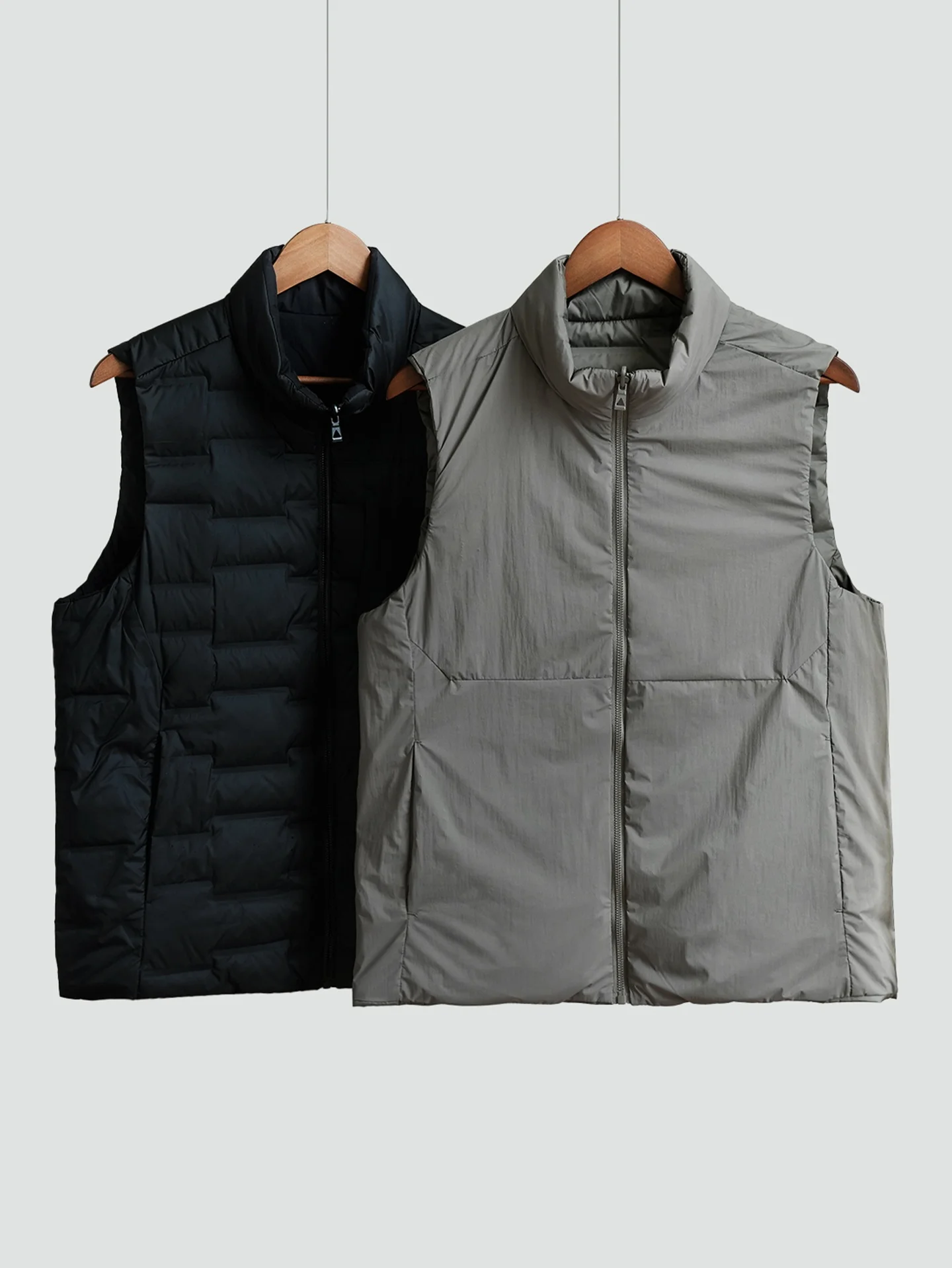 

Легкий двусторонний пуховый жилет 80% белый пух для мужчин, теплый, модный, городской, молодежный, верхняя одежда