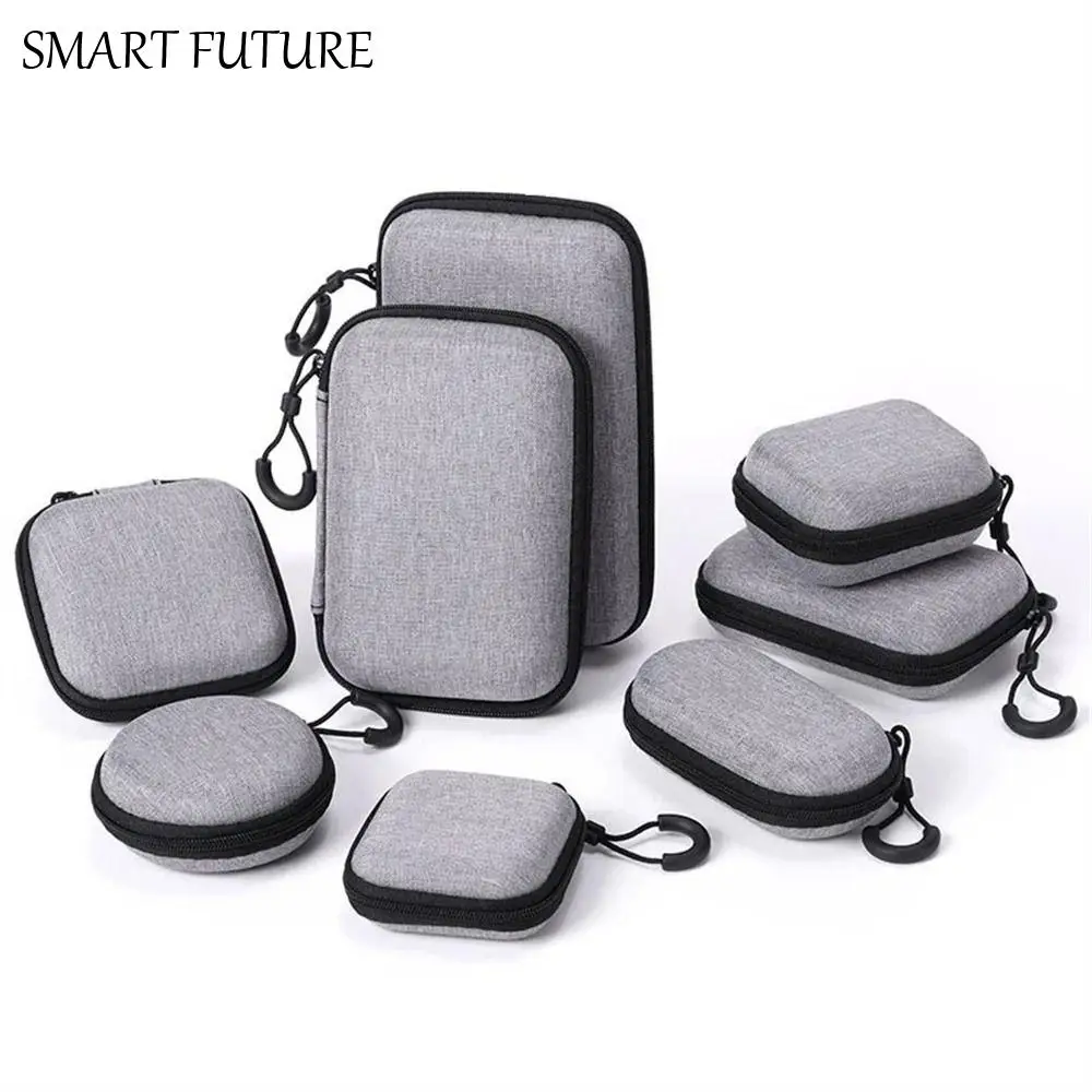 

Bag Headphone Mini Storage Travel Case Earphone Accessory Charger Protection Bag EVA Zipper Bag Earphone Storage Bags