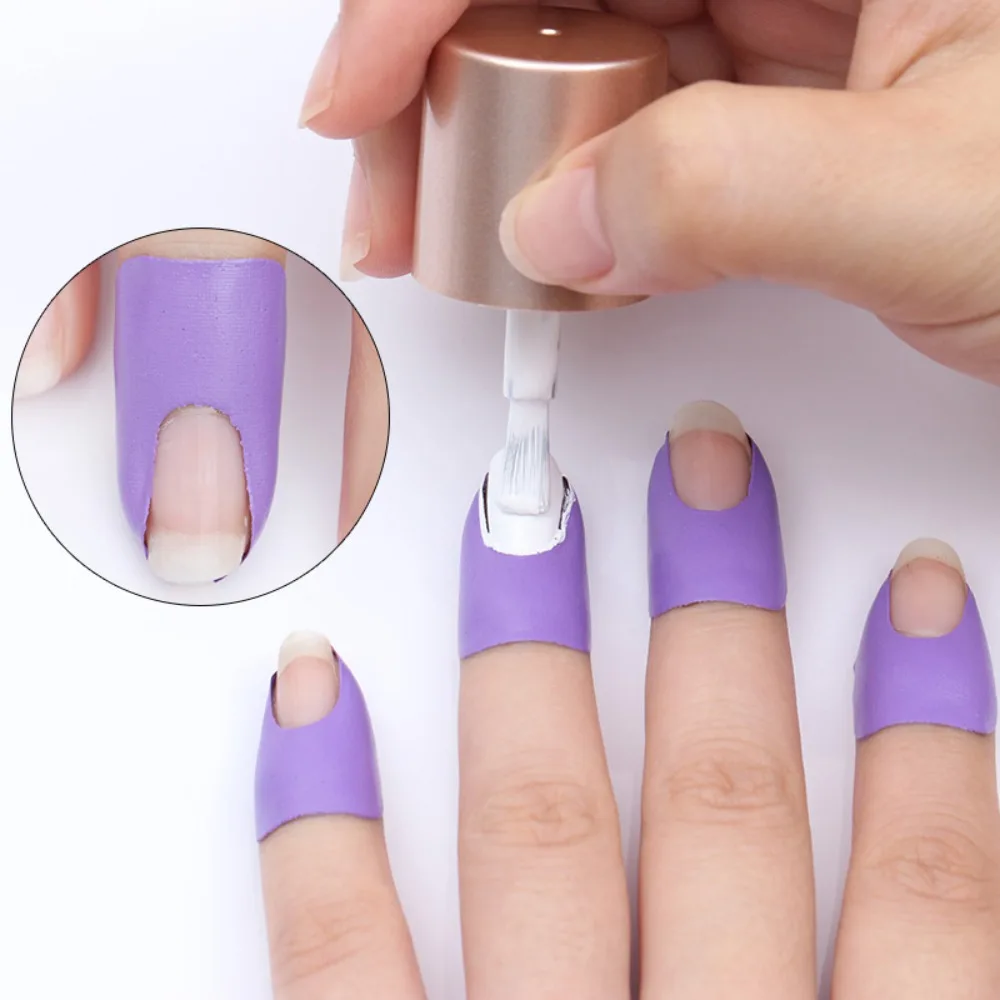 10PCS Anti-splash Nail Polish Stickers Stripping Tape Overflow Prevention U-shape Nail Form Protect Fingers Skin Protection