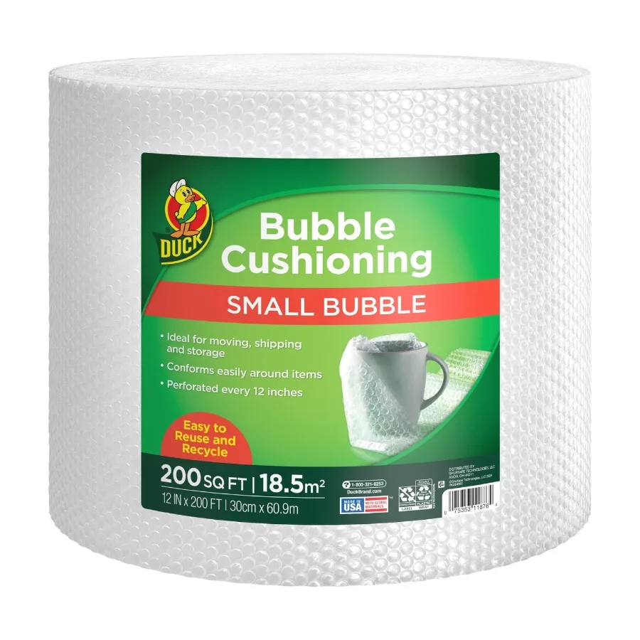 

Small Bubble Cushioning Wrap for Packaging Protection Ideal for Shipping Fragile Items 12 in x 200 ft Clear Protective Bubble W