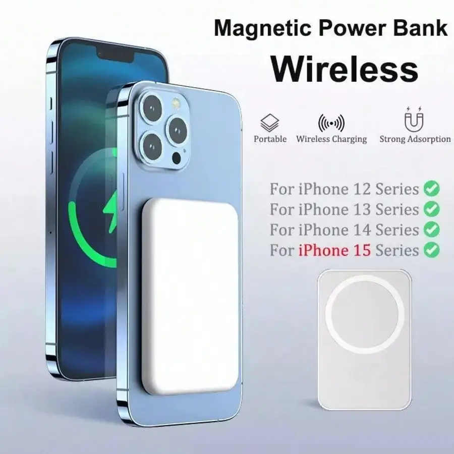 

Fast Charging Magnetic Portable Power Bank 5000mAh Compact Magnetic Wireless Power Bank – 20W High-Speed Magsafe Charger, Compatible With IPhone17/16/15/14/13/12 Plus Pro Max Mini, Must-Have For Summer Outdoor Travel Camping & Emergency Hands-Free Power,