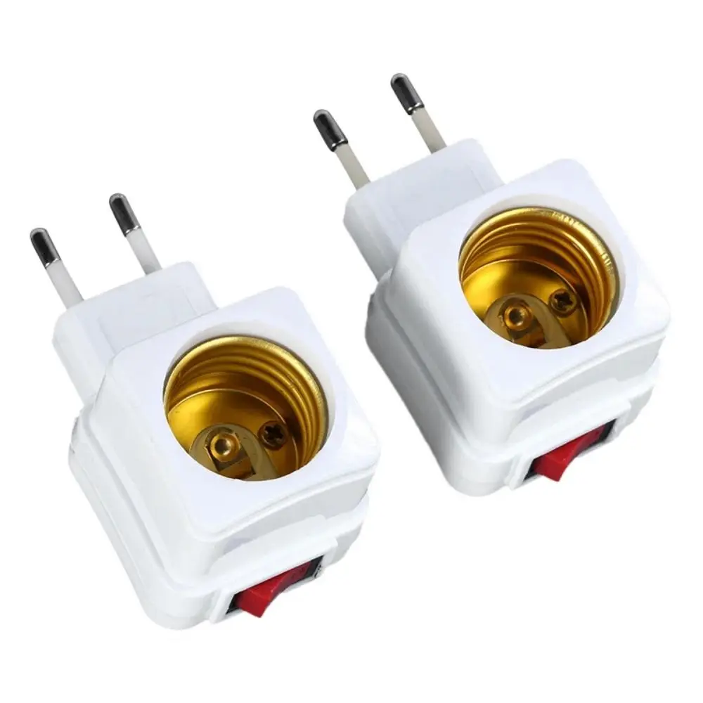 1/2Pcs Plug Lamp Holder Bulb Socket EU Plug Adapter Spiral Pattern Lamp Base Integrated With On/Off Switch 220V