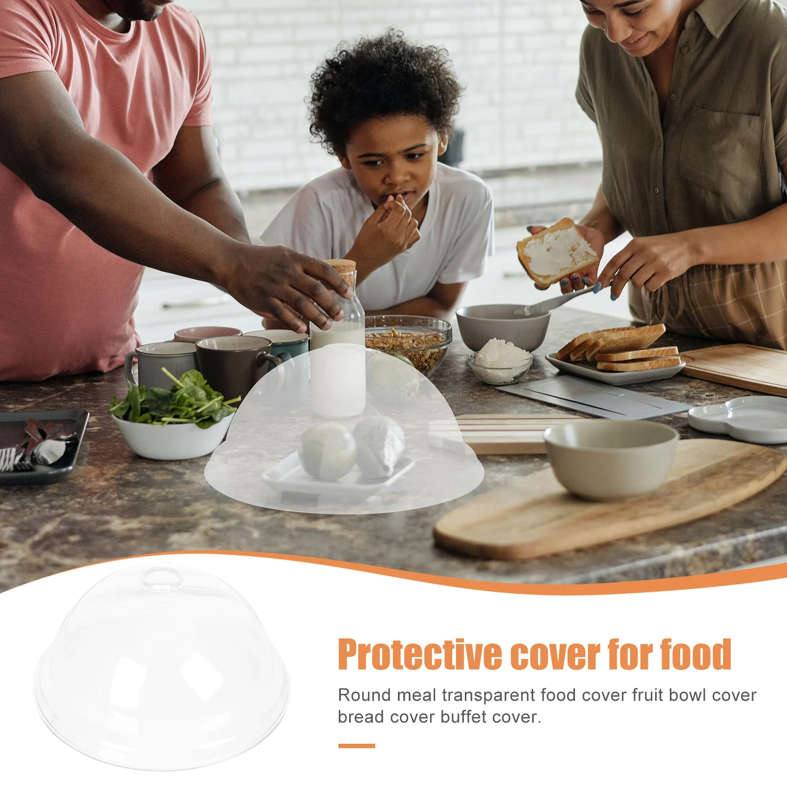 

1pc Transparent Round Food Cover For Cake Snack Display Protection Practical Dish Lid Household Meal Cover Insulation Keeper