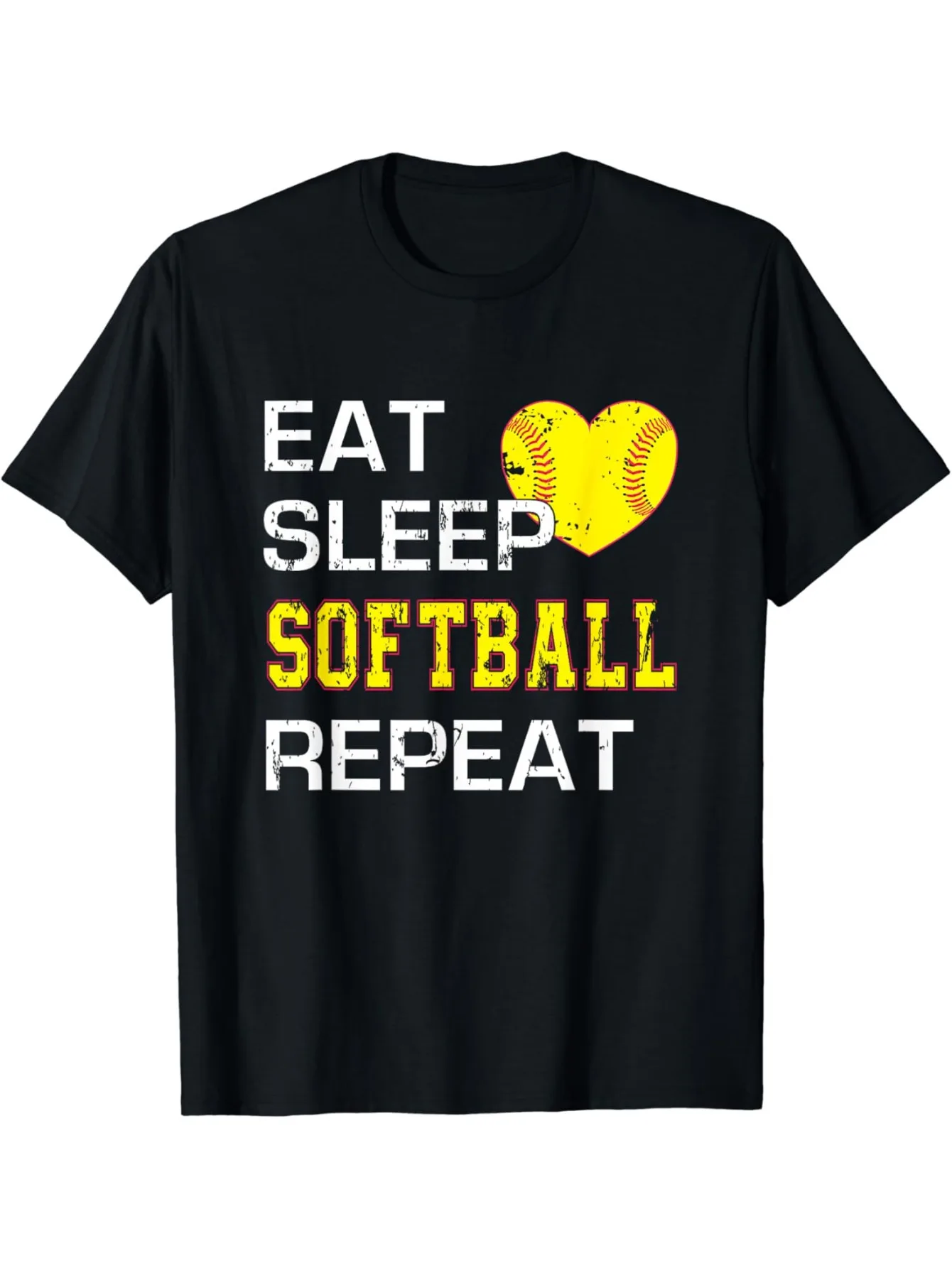 Funny Softball Eat Sleep Softball Repeat for Girls Softball T-Shirt