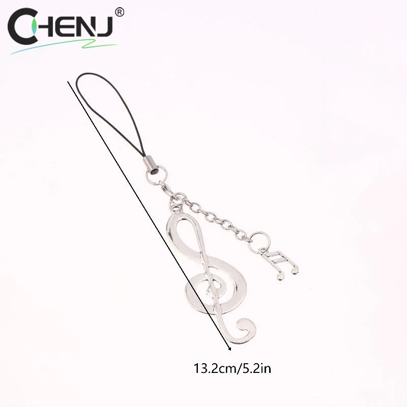 1/2 قطعة Y2K خمر الموسيقية ملاحظة الهاتف المحمول الحبل العصرية المعادن الموسيقية ملاحظة سلسلة هواتف كيرينغ حلية قلادة الهدايا