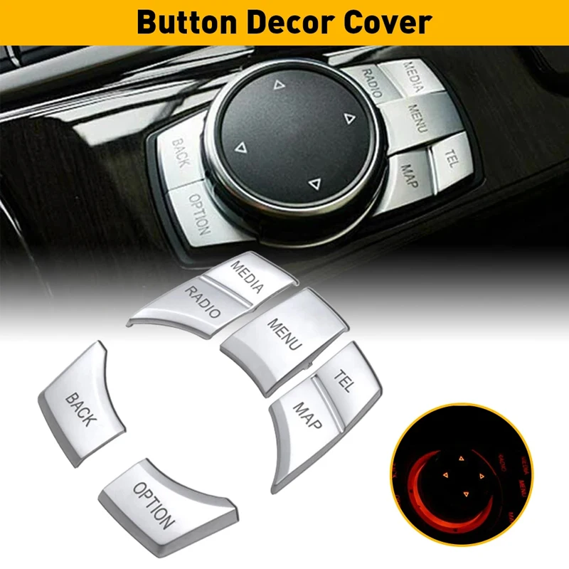 7 key Multimedia Button Sticker for BMW 5 Series 11-17 7 Series 09-14 5 Series GT Central Multimedia Button Cover Modification