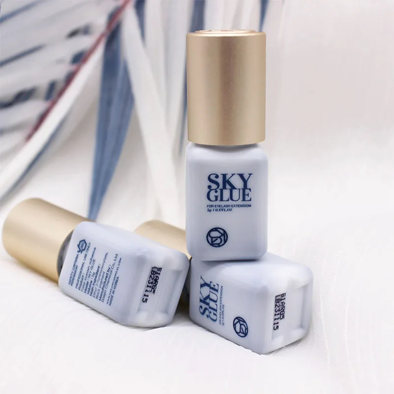 1 Bottle Original Sky RA-01 0.5s Fast Drying Eyelash Extension Glue 5ml Korea SKY S+ Glue Professional SKY Gold Cap Lash Glue