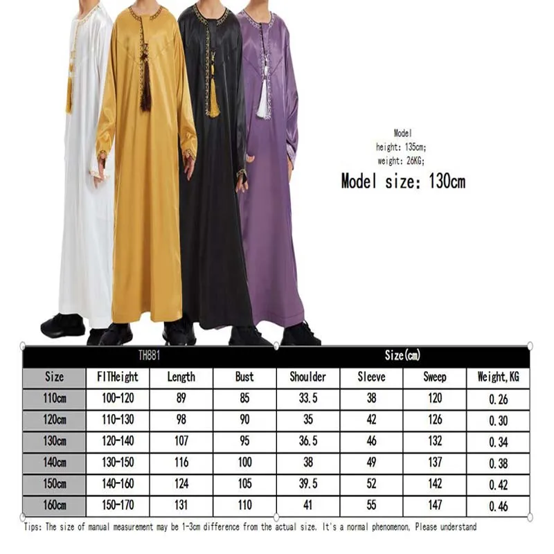 Islamic Kids Jubba Thobe Tassel Embroidered Dubai Luxury Moroccan Robe for Boys Ramadan Eid Long Sleeve Abaya Kids Daily Dress