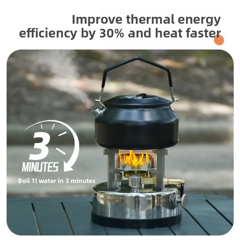 Integrated self-pressurized portable cassette stove for camping High-altitude outdoor stove for camping