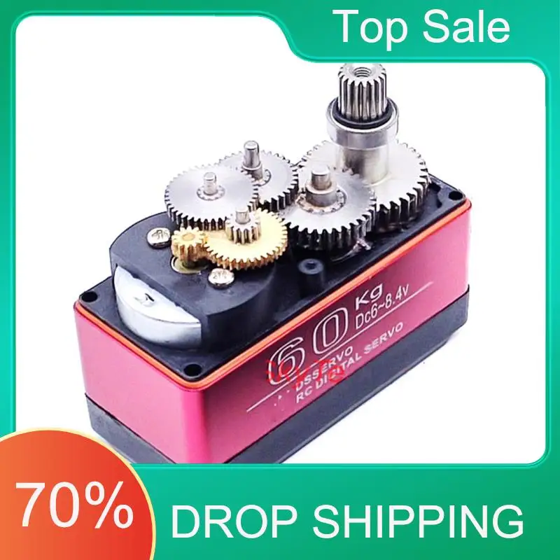 

A49U 3X Водонепроницаемый с высоким крутящим моментом 60 кг 180 ° DS5160 Цифровой сервопривод с металлической шестерней для радиоуправляемого робота автомобиля 1/6 осевой SCX6 1/5 Redcat HPI Baja