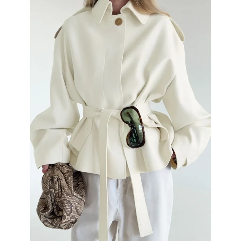 The New Autumn Winter Lapel Matte Velvet Long-sleeved Cardigan Windbreaker Features A Stylish Casual Design for Cross-border Use