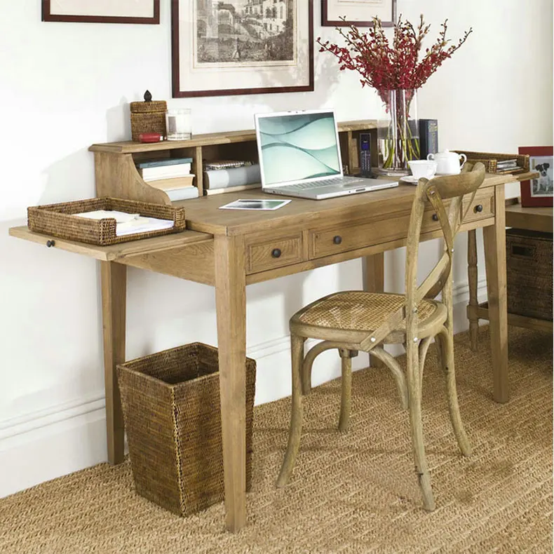 

TT American retro solid wood computer writing desk desk study study bedroom small dresser