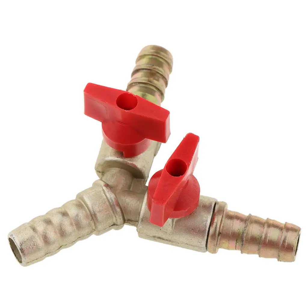 Hose Barb Y Shaped Type 3 Way Ball Valve Fitting Connector Gas Fuel Valve