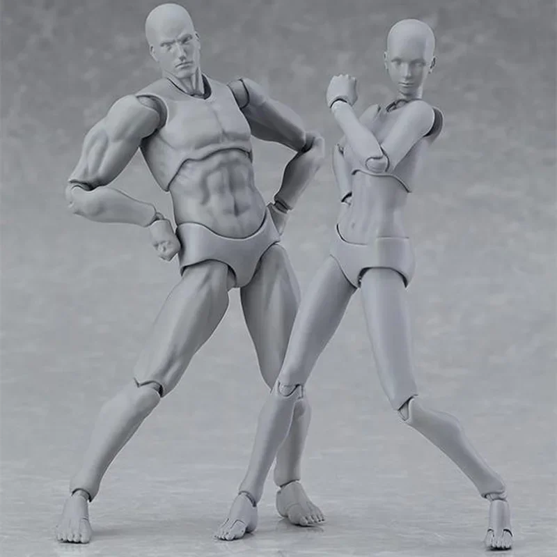 Sketch Draw Body Kun Body Chan Action Figure Archetype He She Ferrite Collectible Model Toy With Stand Movable Joint Doll Gift