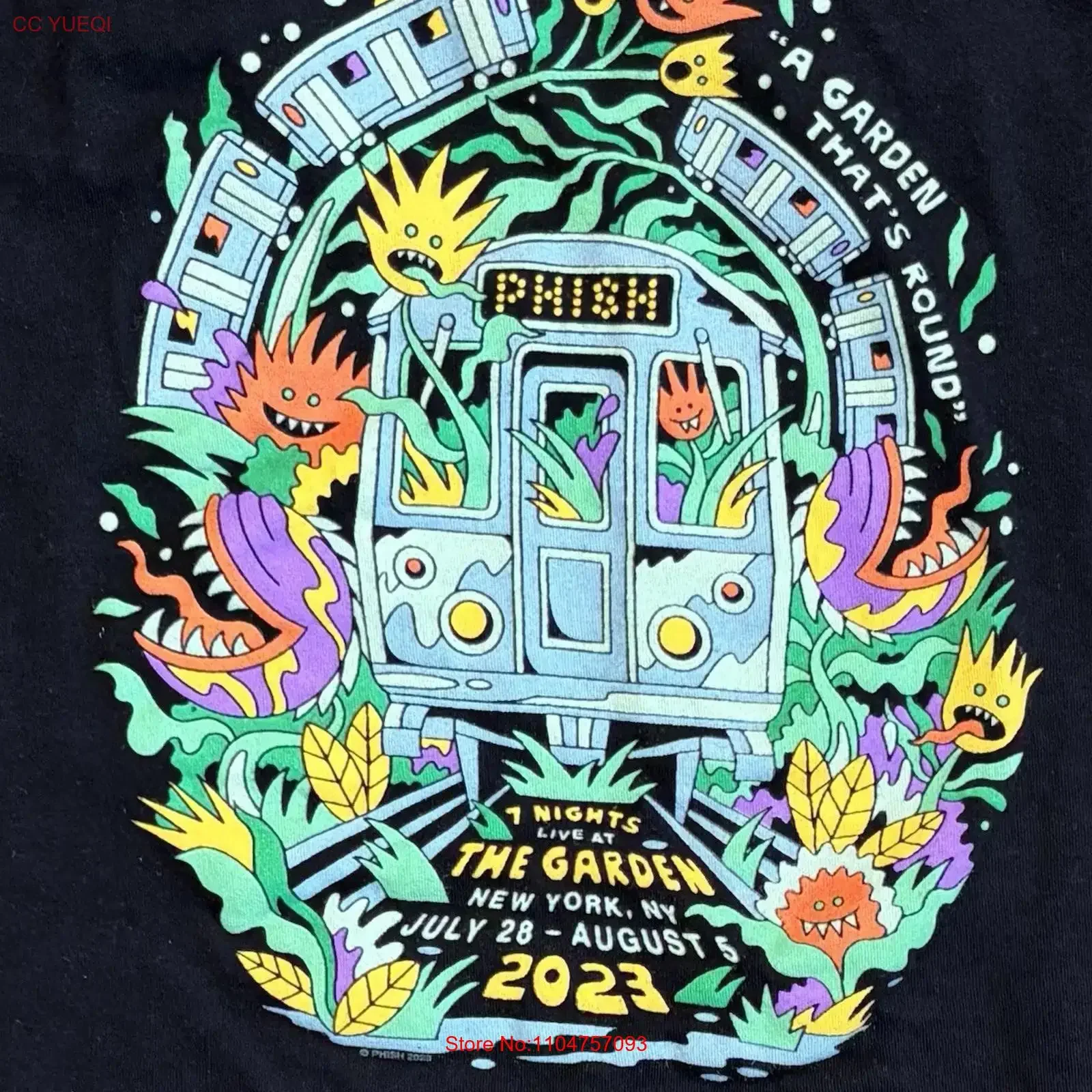 Phish Concert 2023 New York NY T Shirt Women's Small Black 2 Sided vintage Washed Breathable Stretched homme Comfortable