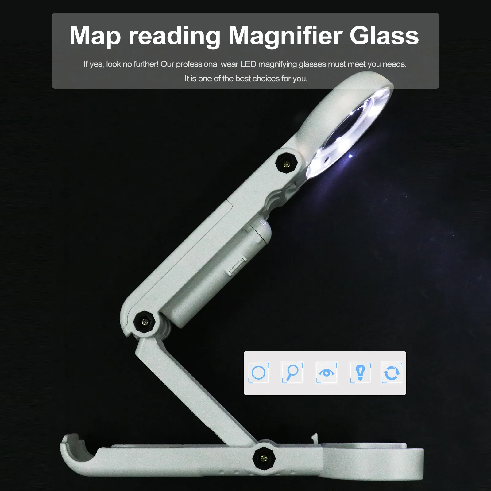 

Светодиодная лупа с подсветкой 10X 5X для ювелирных изделий, марок, монет, чтения карт, ремонта, многофункциональный ручной инструмент