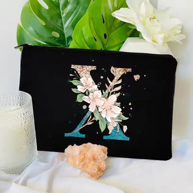 Gradient Initial Makeup Zipper Bags Fashion Travel Toilet Lipstick Pouch Bag Bachelorette Party Bridesmaid Cosmetic Clutch Purse - Image 9