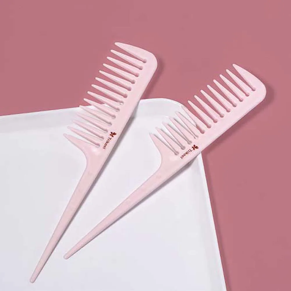 

Wet Curly Hairdress Wide Tooth Comb Hair Styling Tool Hair Accessories Wide Curly Hair Brush Anti-static Pink Hair Salon