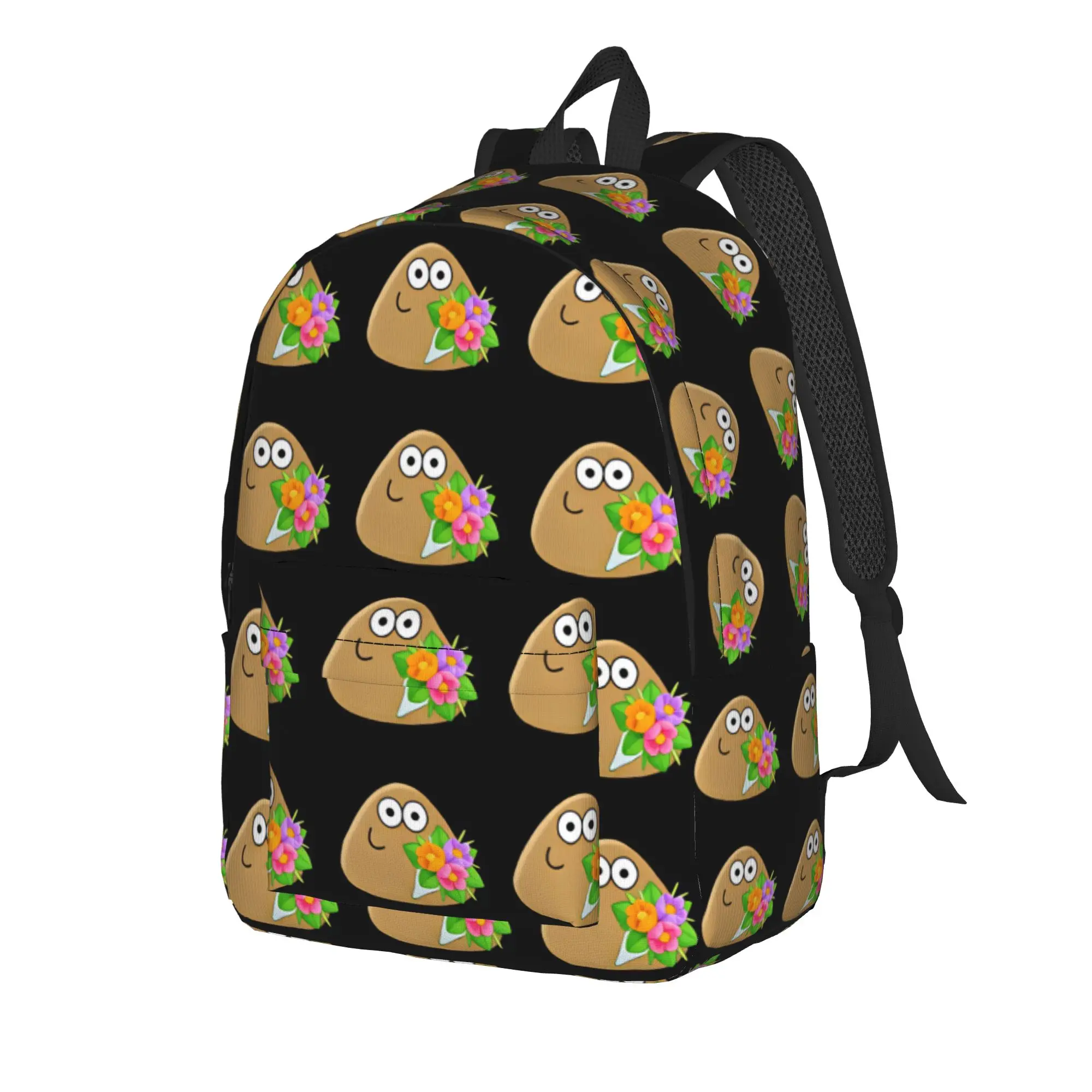 Pet Alien Pou Animated Television Backpack  Male Polyester Daily Backpacks Durable Novelty High School Bags Rucksack