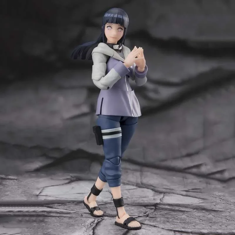 Bandai Original MODEL KIT SHF Naruto series HINATA HYUGA Anime Action Figure Model Toy Gift For boy Collectible Foam box sends
