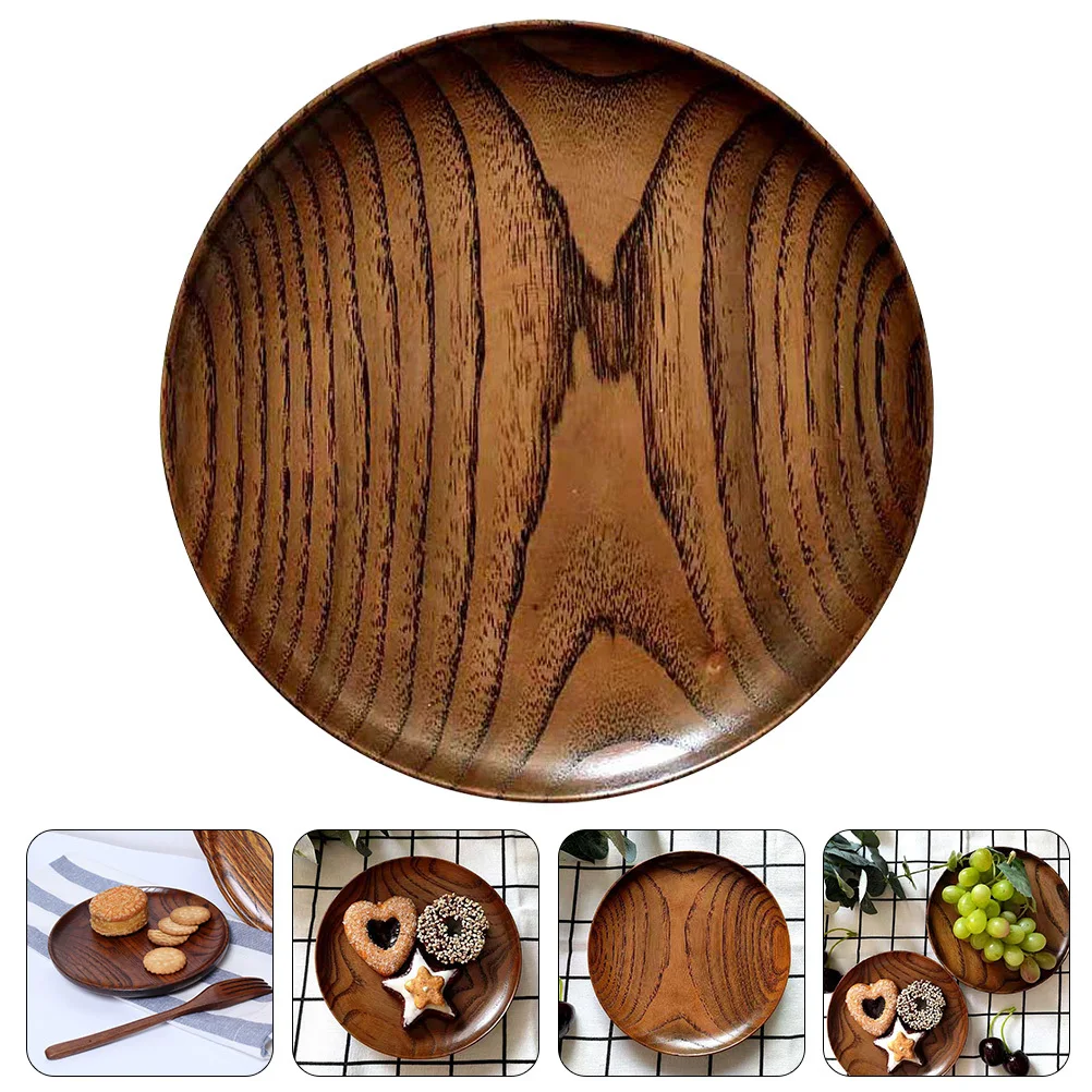 

Wood Serving Tray Practical Dinner Plate Cheese Dessert Salad Plate Small Portable Snack Tray Multipurpose Food Server