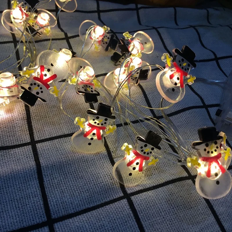 Christmas Modeling Light String Pendant Santa Claus Snowman Christmas Stockings LED Holiday Layout Ambiance Decorative Lights