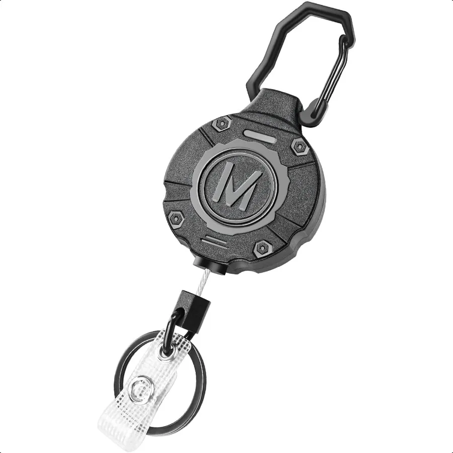 

1 упаковка, сверхмощный выдвижной брелок для бейджей, катушки, выдвижной карабин, держатель бейджа со стальным шнуром 31,5, 9,0 унций