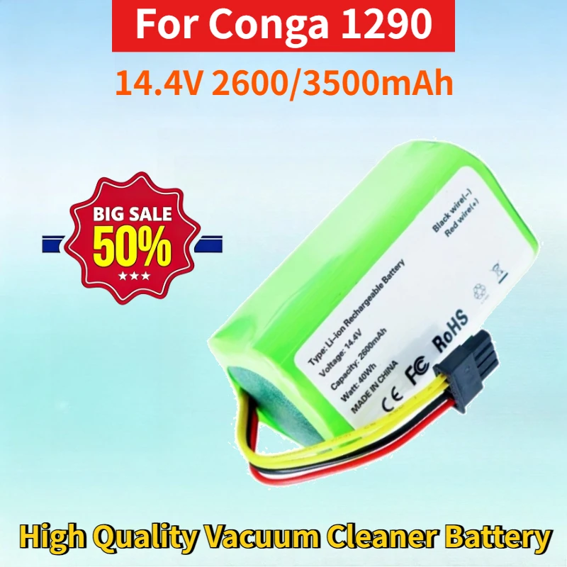

New 14.4V 2600/3500mAh Li-ion Rechargeable Battery for Cecotec for Conga 1290 1390 1490 1590 High Quality Vacuum Cleaner Battery