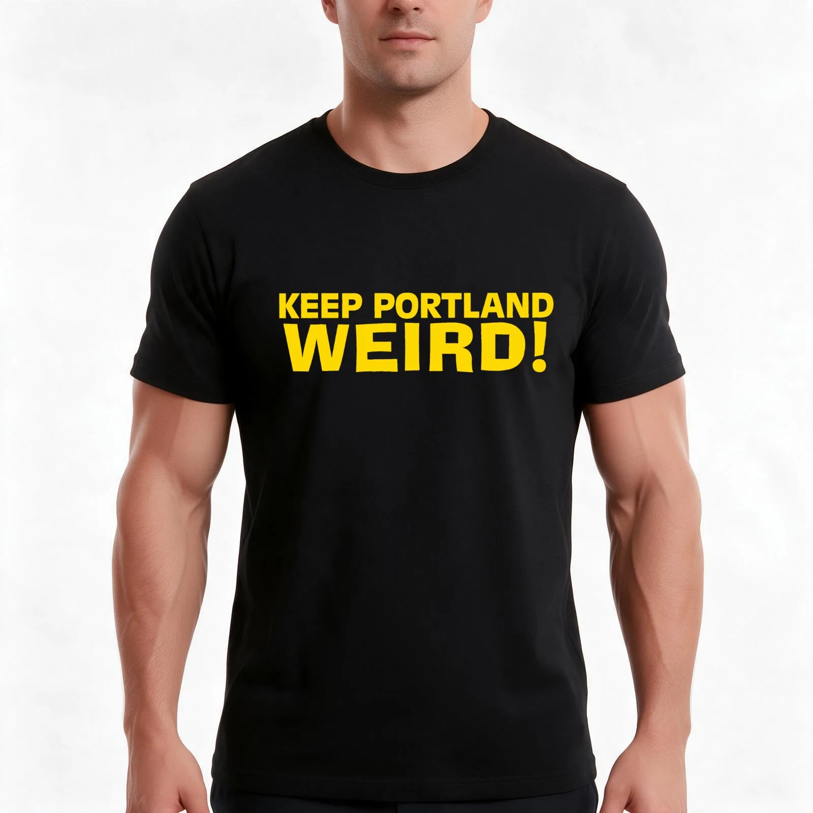 Keep Portland Weird! T-Shirt, Summer Casual Cotton Tee, Oversized Streetwear Tops, Vintage Graphic Print, Loose Fit Short Sleeve