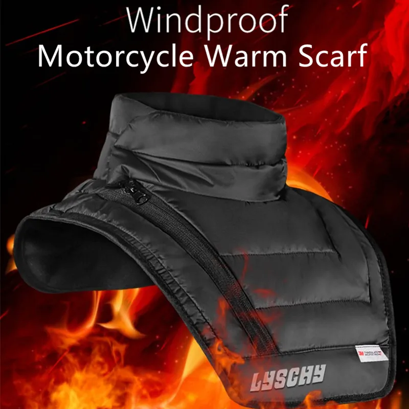 LYSCHY Winter Warm Motorcycle Men Women Neck Windproof 3-M Motobike Cycling Reflective Riding Balaclava Scarf Protective Gear
