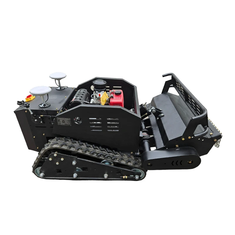 نسخة مطورة GPS الزراعة المطاط محرك الديزل التحكم عن بعد روبوت جزازة العشب Flail مع شهادة CE #3