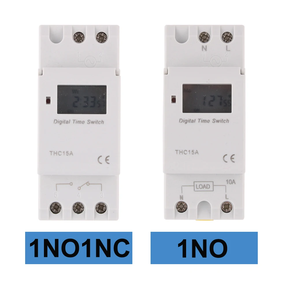 1pc Electronic Weekly 7 Days Programmable Digital Timer Switch Relay Control 220V 230V  Din Rail THC15A