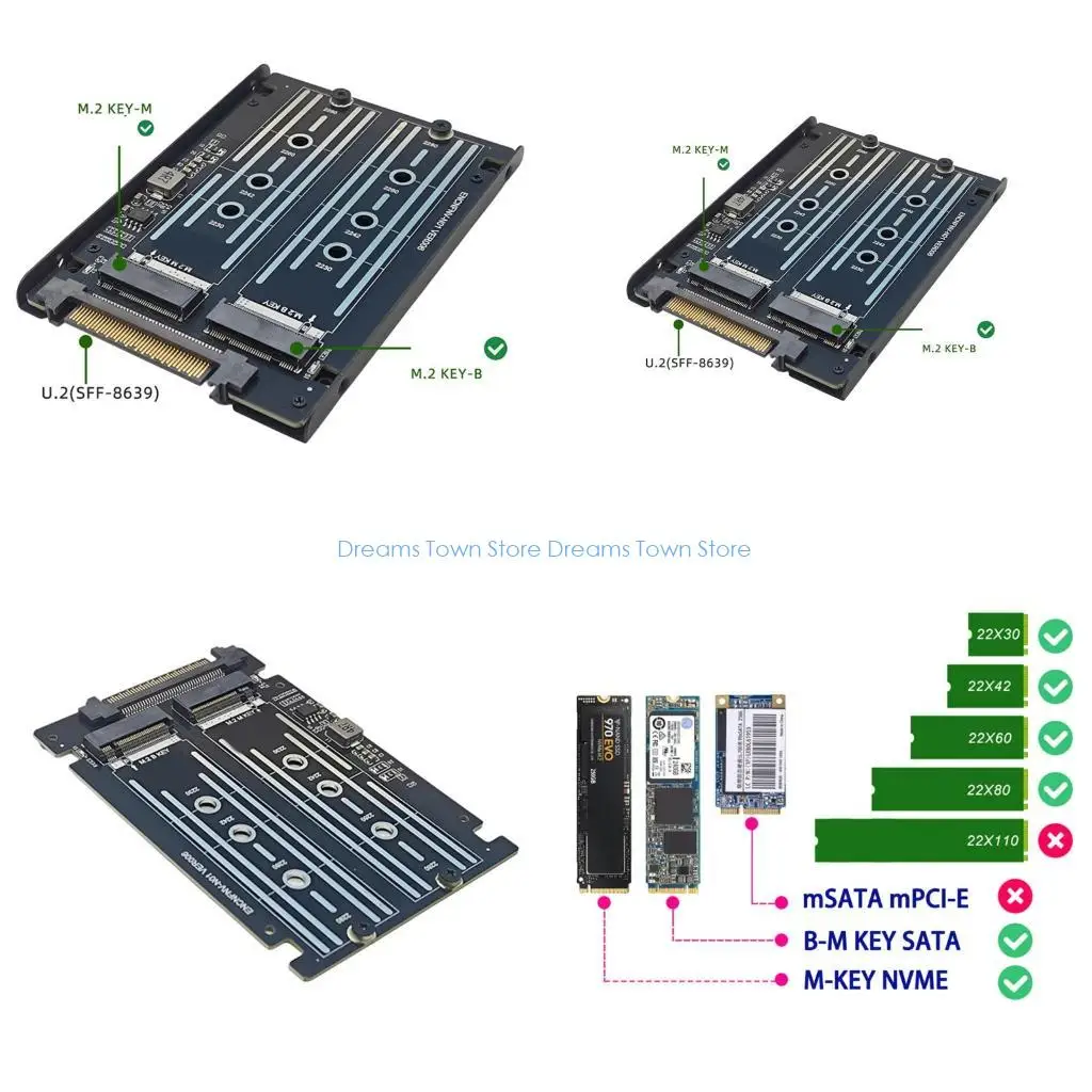 HX6A M.2 NVMe PCIe Expansion Card to SFF-8639 Port Motherboard Integration M.2 NVMe PCIe Adapter Card For Desktop