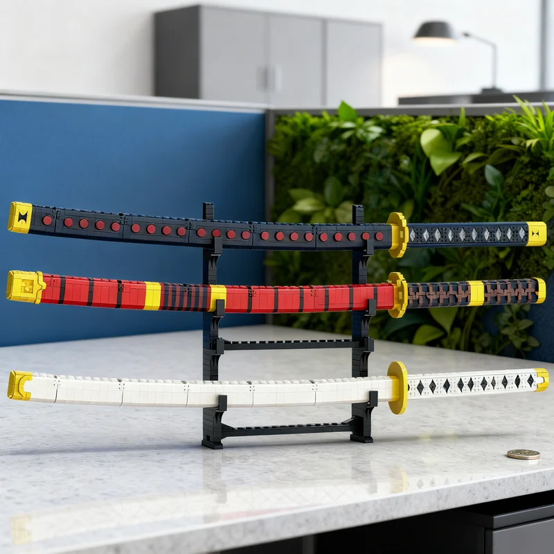 

4845pcs MOC Zoro S Swords Model Building Blocks Creative DIY Gift Display Decor Assemble Premium Adult Kids Desk Home Toy Idea