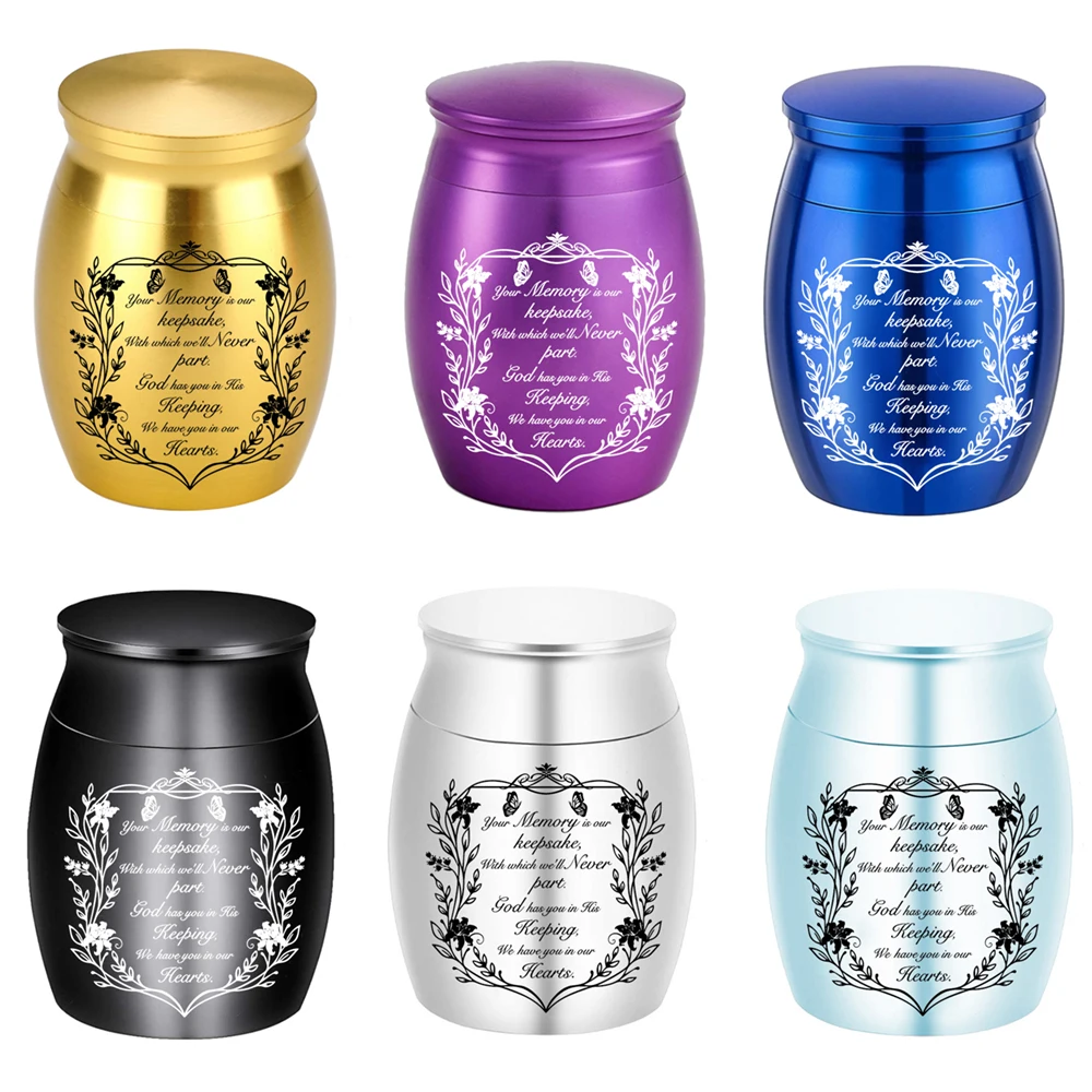 Small Keepsake Urns for Ashes Mini Cremation Urns for Ashes Aluminium alloy Memorial Ashes Holder Decorative Funeral Urn