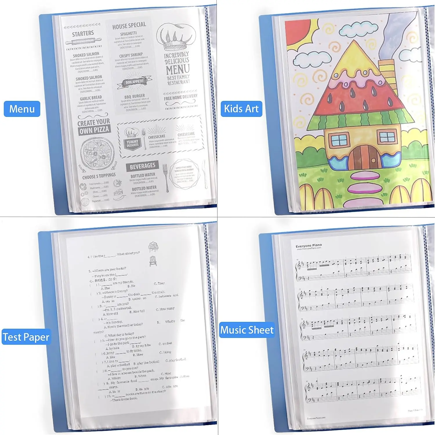 Présentoir de Fichiers en Plastique A4, Porte-Documents, Format Lettre, Inserts Fichiers N-View, Présentation d'Affaires, 100 Pochettes