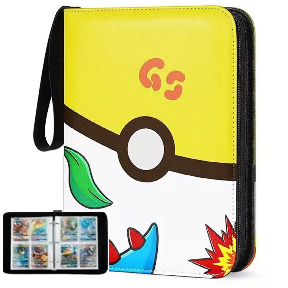 !!! Nueva oferta Anime 400 Uds carpeta de tarjetas sesión fotográfica PU cremallera álbum de fotos titular de carte juguetes para niños carpeta de colección tarjetas de letras