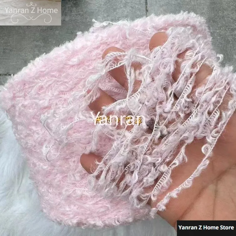 500g Knitting Solid Color Fur Yarn Mixed Yarn Handmade Warm DIY Woven Bag Hat Sweater Decorative Wool Yarn