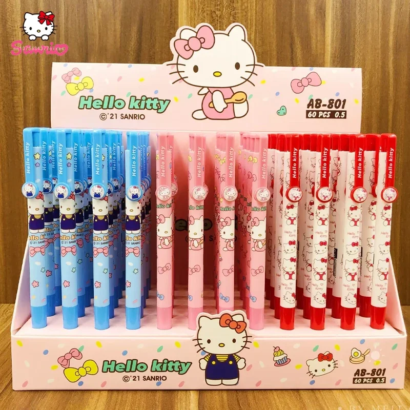 

Ballpoint Pens 60pcs Sanrio Hello Kitty My Melody Neutral Signature Pen Writeing Roller Ball Pen School Supplies Stationery