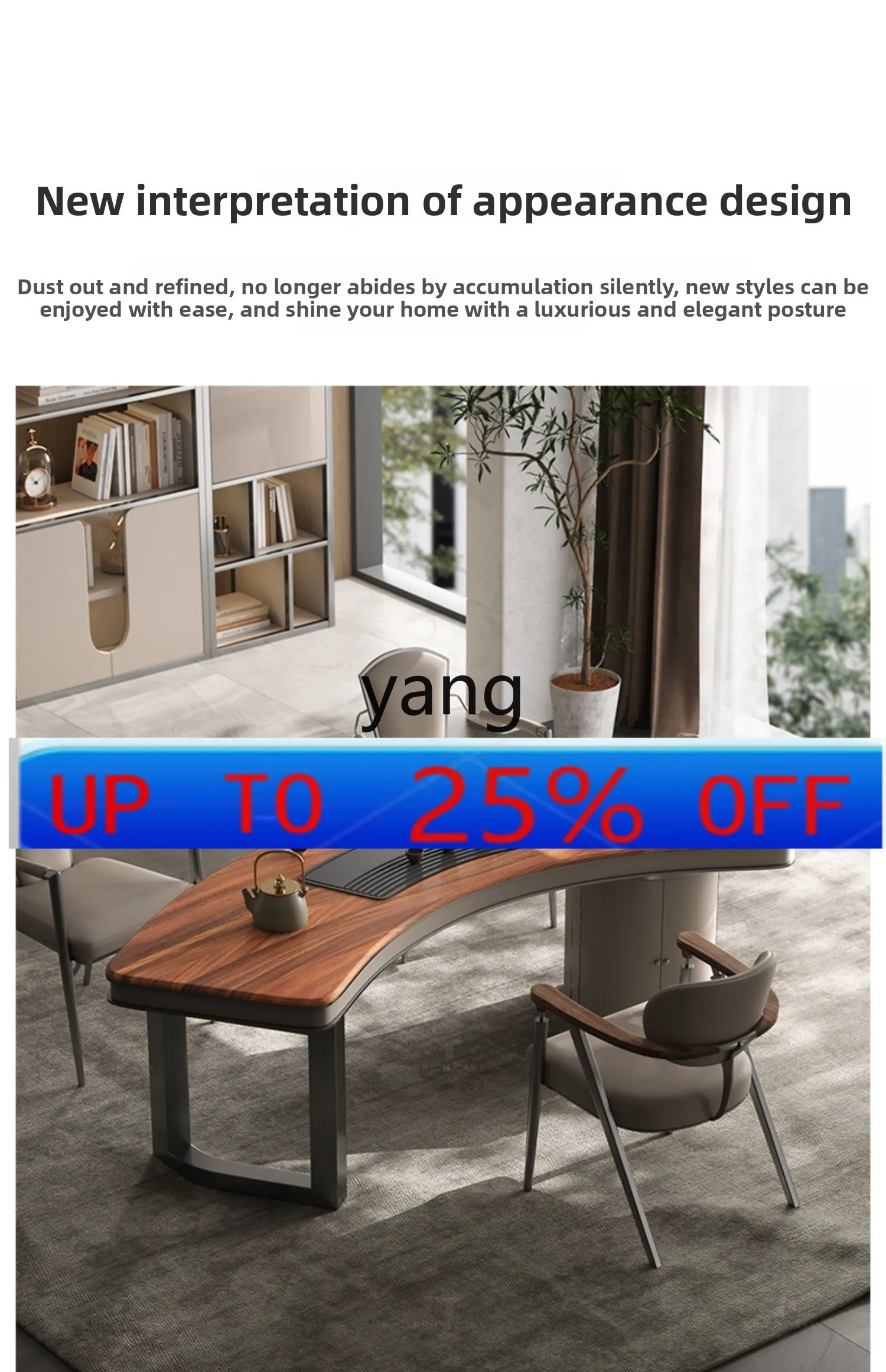 LMMblack walnut solid wood tea table villa high-end light luxury modern tea table kettle integrated