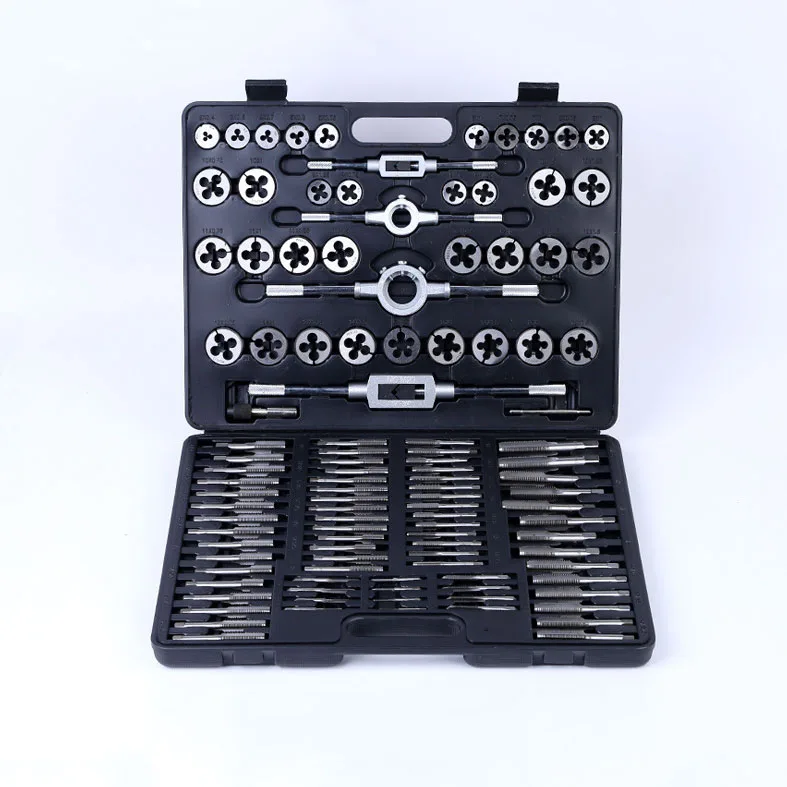 F50 Tap and Die Set 40PCs 60PCs 80PCs 110PCs Metric or SAE Standard Bearing Steel Taps and Dies Essential Threading Tool