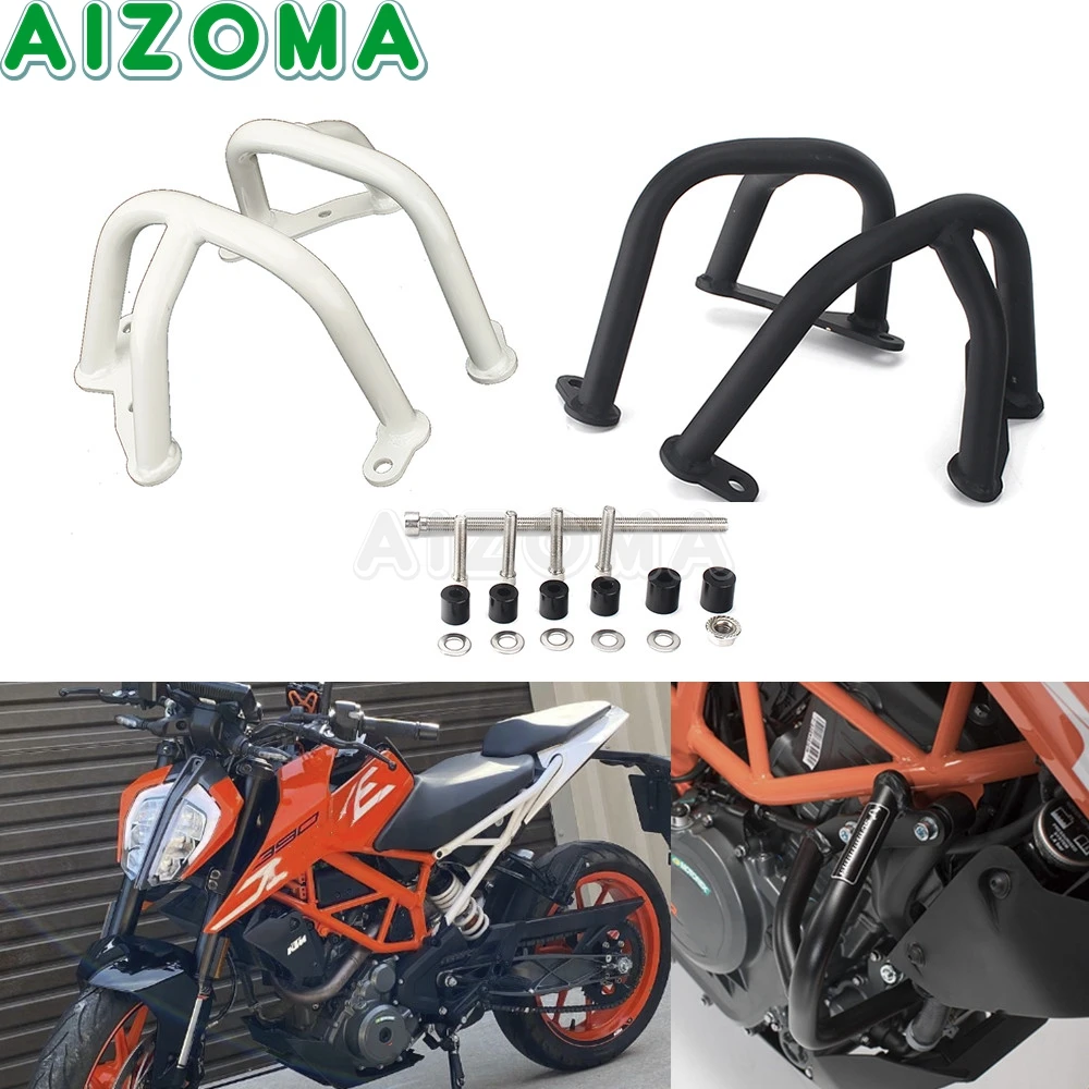 

For 250 2017-2019 390 2013-19 Motorcycle Stainless steel Engine Bumper Guard Crash Bars Frame Protector Guard Orange/Black/White