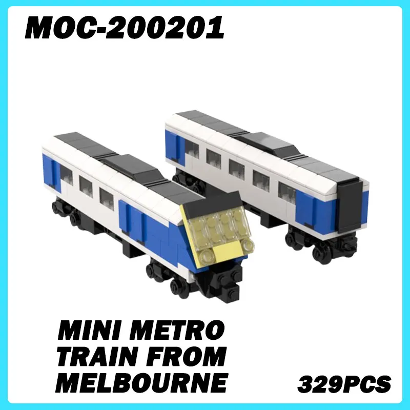 

MOC-200201 Mini Train Series Mini Metro Train from Melbourne Ornament Collectible Education Model Brick Boys Toy Birthday Gift