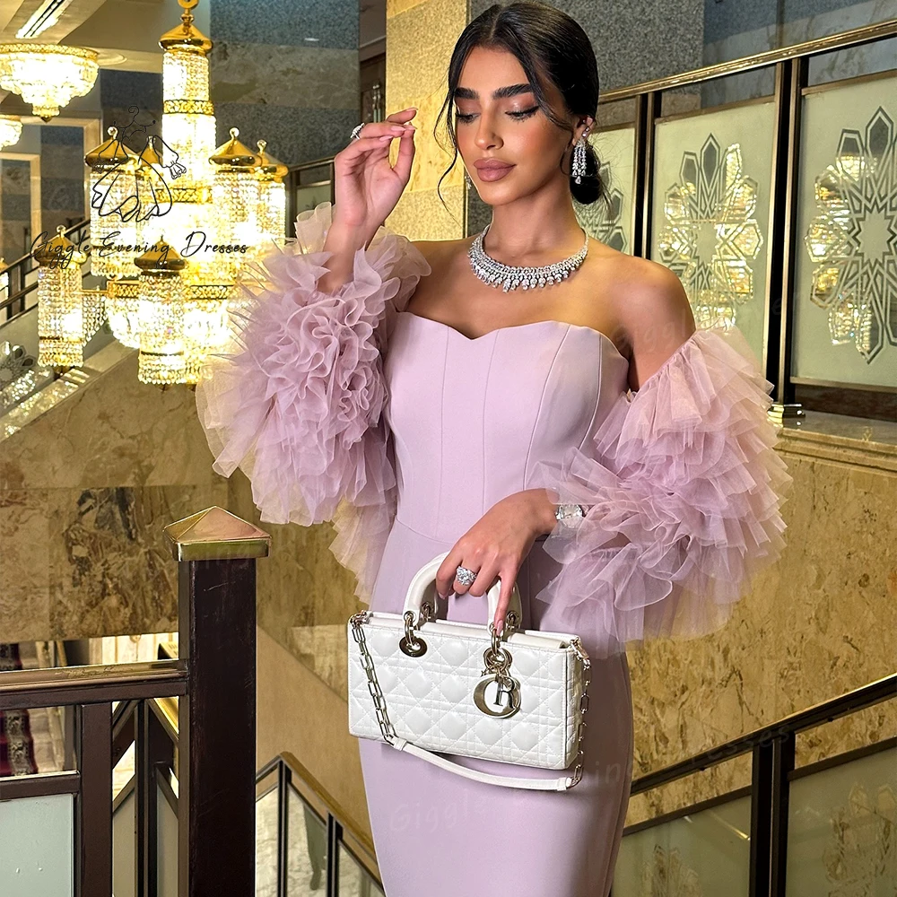 Giggle Strapless Royal Mermaid for women elegant Party Dress Floor Length Close-fitting Pink saudi evening dresses luxury 2024