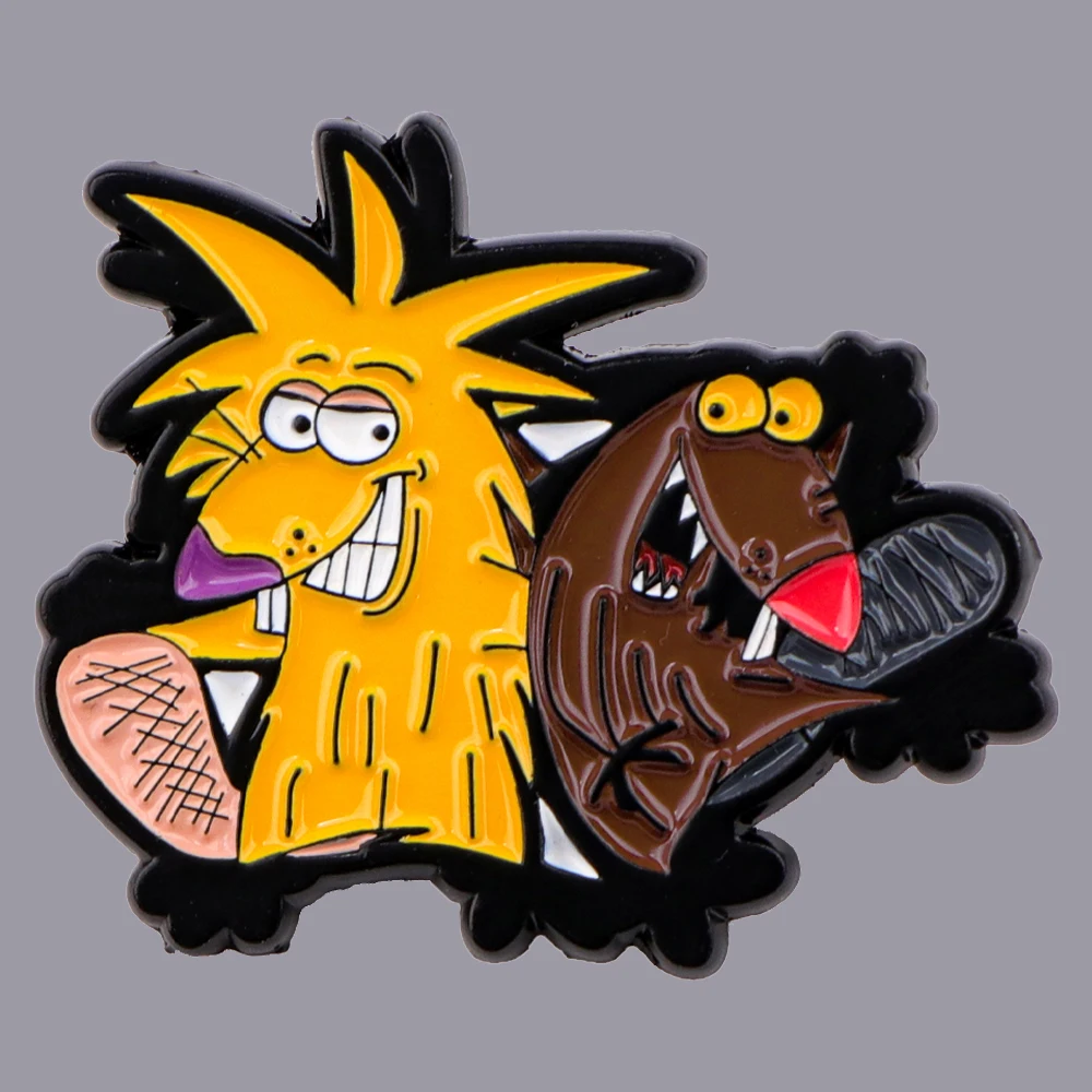 Angry Beavers Enamel Pin Badges on Backpack Lapel Pins Brooches on Clothes  Jewelry Accessories