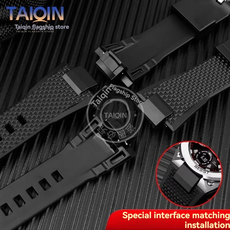 عالية الجودة سيليكون حزام ل كاسيو G-SHOCK GST-B400 الراتنج حزام ساعة اليد GSTB400 الرجال سوار الرياضة مطاط مقاوم للمياه حزام الساعات